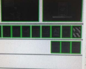 Overview shot of a microfiche with every frame automatically detected and outlined in green